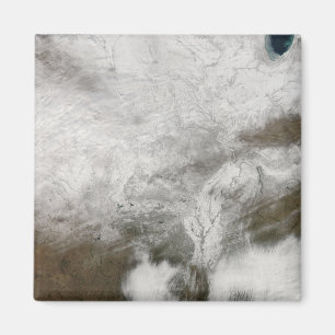 Satellietuitzicht van een zwaar winterstorm magneet