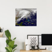 Satellietuitzicht van een zwaar winterstorm poster (Thuiskantoor)