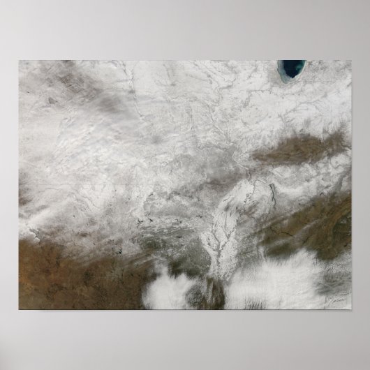 Satellietuitzicht van een zwaar winterstorm poster (Voorkant)