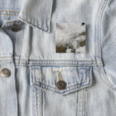 Satellietuitzicht van een zwaar winterstorm vierkante button 5,1 cm (In situ)