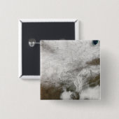 Satellietuitzicht van een zwaar winterstorm vierkante button 5,1 cm (Voorkant /achterkant)