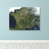 Satellietuitzicht van Frankrijk Canvas Afdruk (Insitu (Houten vloer))