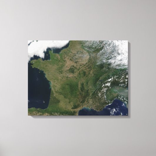 Satellietuitzicht van Frankrijk Canvas Afdruk (Voorkant)