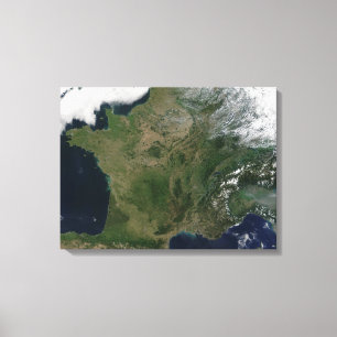 Satellietuitzicht van Frankrijk Canvas Afdruk
