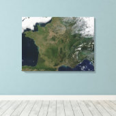 Satellietuitzicht van Frankrijk Canvas Afdruk (Insitu (Houten vloer))