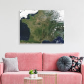 Satellietuitzicht van Frankrijk Canvas Afdruk (Insitu (Woonkamer))