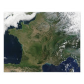 Satellietuitzicht van Frankrijk Foto Afdruk (Voorkant)