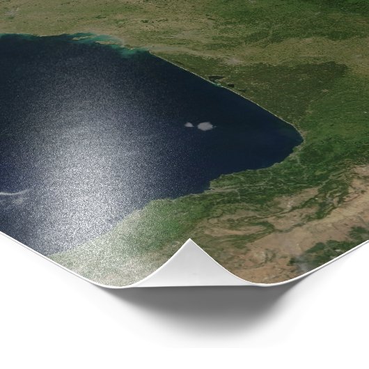 Satellietuitzicht van Frankrijk Foto Afdruk (Hoek)