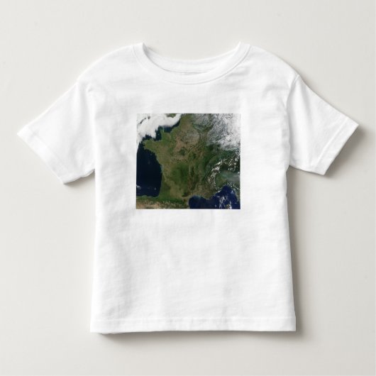 Satellietuitzicht van Frankrijk Kinder Shirts (Voorkant)