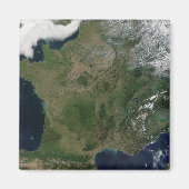Satellietuitzicht van Frankrijk Magneet (Voorkant)