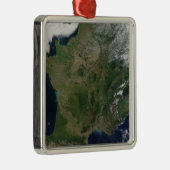 Satellietuitzicht van Frankrijk Metalen Ornament (Rechts)
