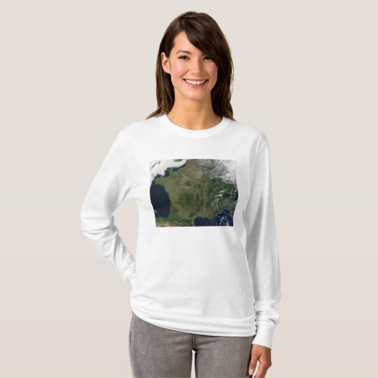 Satellietuitzicht van Frankrijk T-shirt (Voorkant volledig)