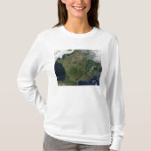 Satellietuitzicht van Frankrijk T-shirt (Voorkant)