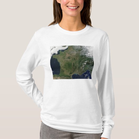 Satellietuitzicht van Frankrijk T-shirt (Voorkant)
