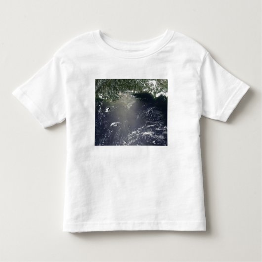 Satellietuitzicht van olielekken kinder shirts (Voorkant)