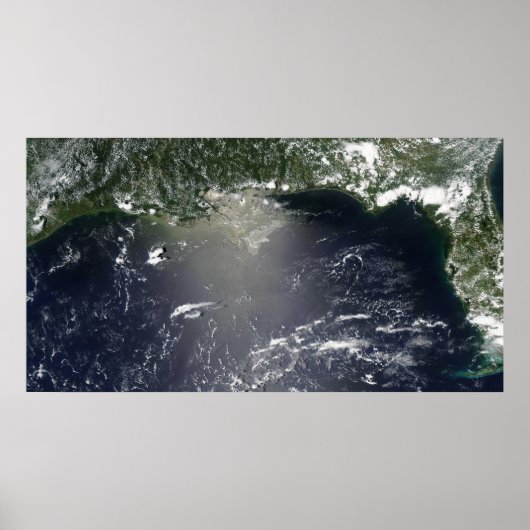 Satellietuitzicht van olielekken poster (Voorkant)