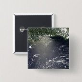 Satellietuitzicht van olielekken vierkante button 5,1 cm (Voorkant /achterkant)