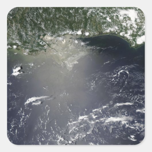 Satellietuitzicht van olielekken vierkante sticker (Voorkant)