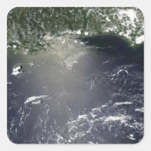 Satellietuitzicht van olielekken vierkante sticker