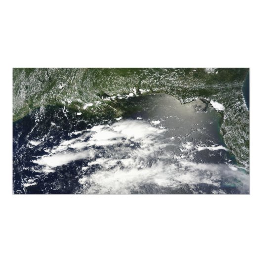 Satellietuitzicht van olieverlies 2 foto afdruk (Voorkant)