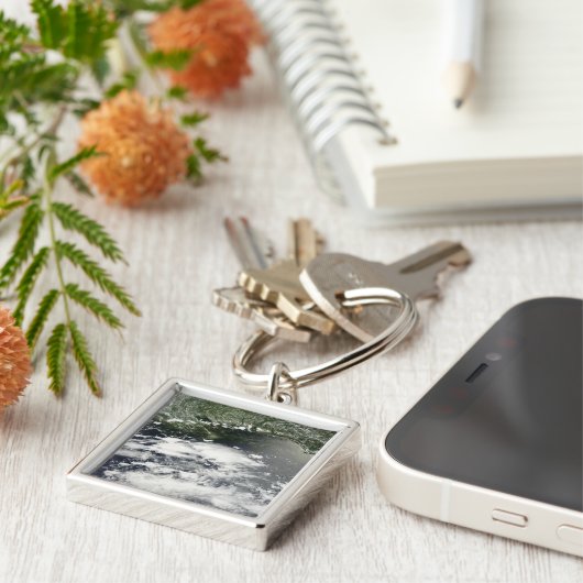 Satellietuitzicht van olieverlies 2 sleutelhanger (Zijkant)