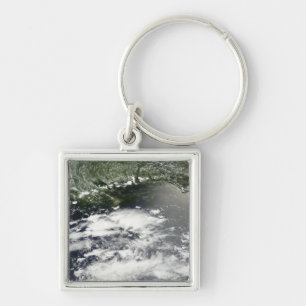 Satellietuitzicht van olieverlies 2 sleutelhanger