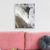 Satellietuitzicht van sneeuw en koud canvas afdruk (Insitu (Woonkamer))