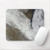 Satellietuitzicht van sneeuw en koud muismat (Met muis)