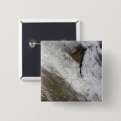 Satellietuitzicht van sneeuw en koud vierkante button 5,1 cm (Voorkant /achterkant)