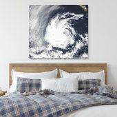 Satellietuitzicht van Tropische Depressie Blas Canvas Afdruk (Insitu (Slaapkamer))