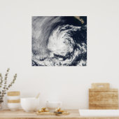 Satellietuitzicht van Tropische Depressie Blas Poster (Keuken)