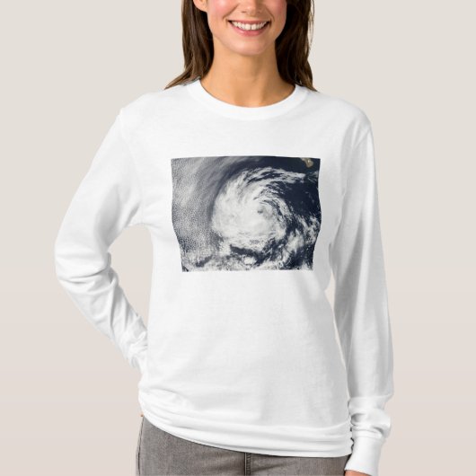 Satellietuitzicht van Tropische Depressie Blas T-shirt (Voorkant)