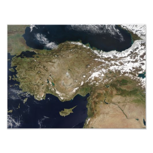 Satellietuitzicht van Turkije Foto Afdruk (Voorkant)