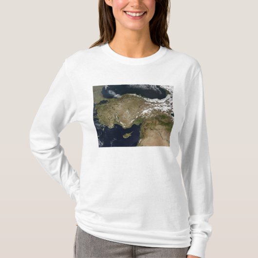 Satellietuitzicht van Turkije T-shirt (Voorkant)