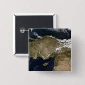 Satellietuitzicht van Turkije Vierkante Button 5,1 Cm (Voorkant /achterkant)