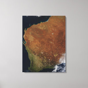 Satellietuitzicht van Western Australië Canvas Afdruk