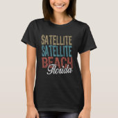 SATELLITE BEACH Florida HIBISCUS & SCRIPT Drie T-shirt (Voorkant)