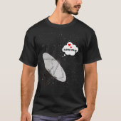 Satellite Dish Achtergrond Sterren Phrase I LOVE S T-shirt (Voorkant)