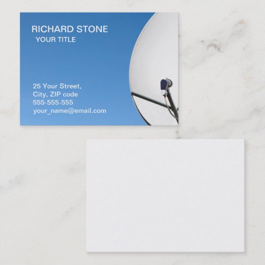 Satellite dish business card visitekaartje (Voorkant / Achterkant)