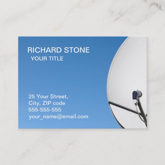 Satellite dish business card visitekaartje (Voorkant)