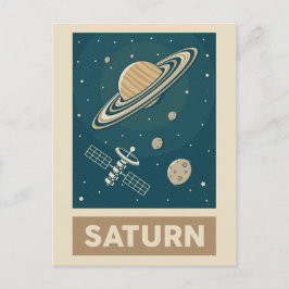 Satellite Saturn Retro Galaxy Briefkaart