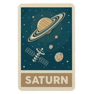 Satellite Saturn Retro Galaxy Magneet