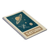 Satellite Saturn Retro Galaxy Notitieboek (Rechterzijde)