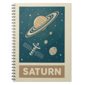 Satellite Saturn Retro Galaxy Notitieboek (Voorkant)