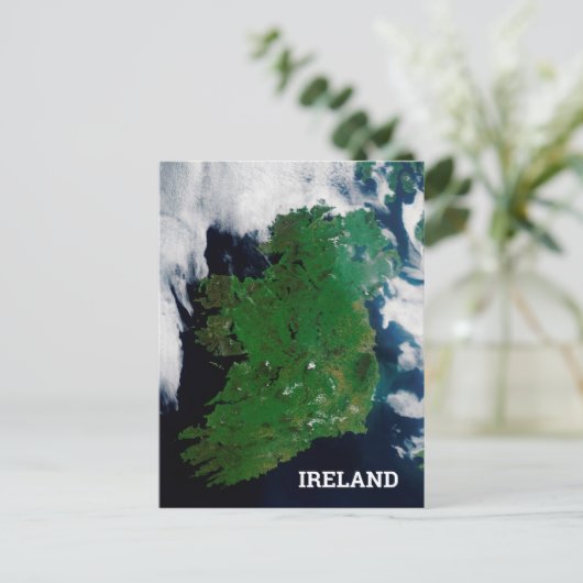 Satellite view of Ireland Feestdagenkaart (Staand voorkant)