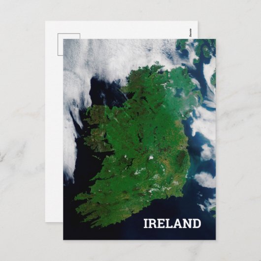 Satellite view of Ireland Feestdagenkaart (Voorkant / Achterkant)