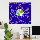 Satellites Orbiting Earth Poster (Thuiskantoor)