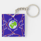 Satellites Orbiting Earth Sleutelhanger (Achterkant)