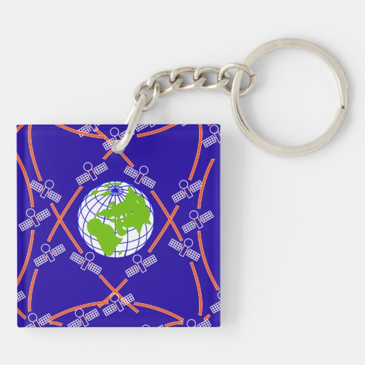 Satellites Orbiting Earth Sleutelhanger (Achterkant)
