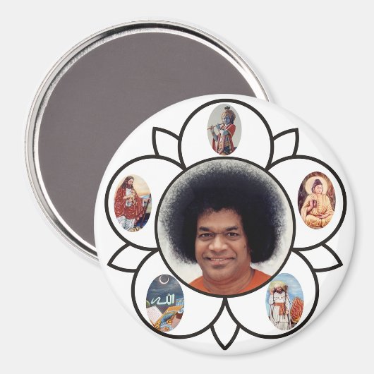 Sathya Sai Baba en Sarva Dharma op Magneet (Voorkant / Achterkant)